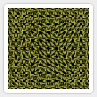 Truchet - Abstract curves black / green Sticker